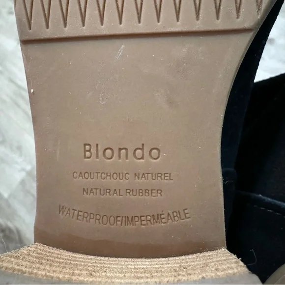 Blondo Ellis Black Suede Ankle Booties Waterproof Impermeable - Picture 4 of 7